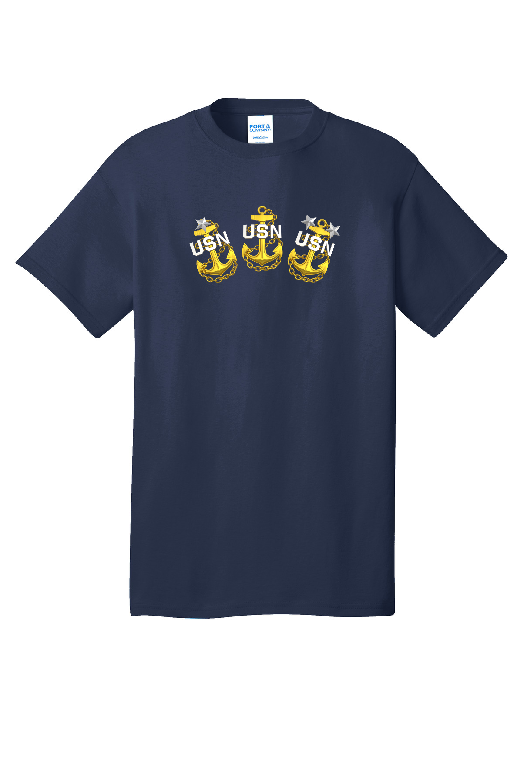 Navy Veteran 1893 Tri Anchor set Short Sleeve T-Shirt
