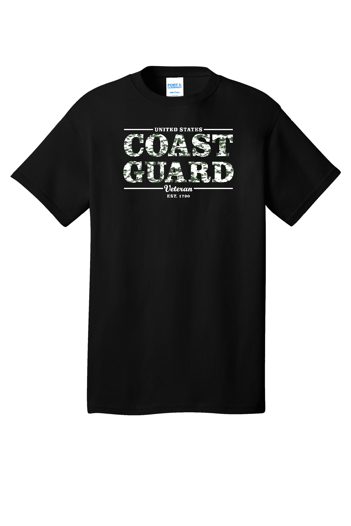 Coast Guard Force Veteran Coast Guard in White camo pattern Short Sleeve Shirt