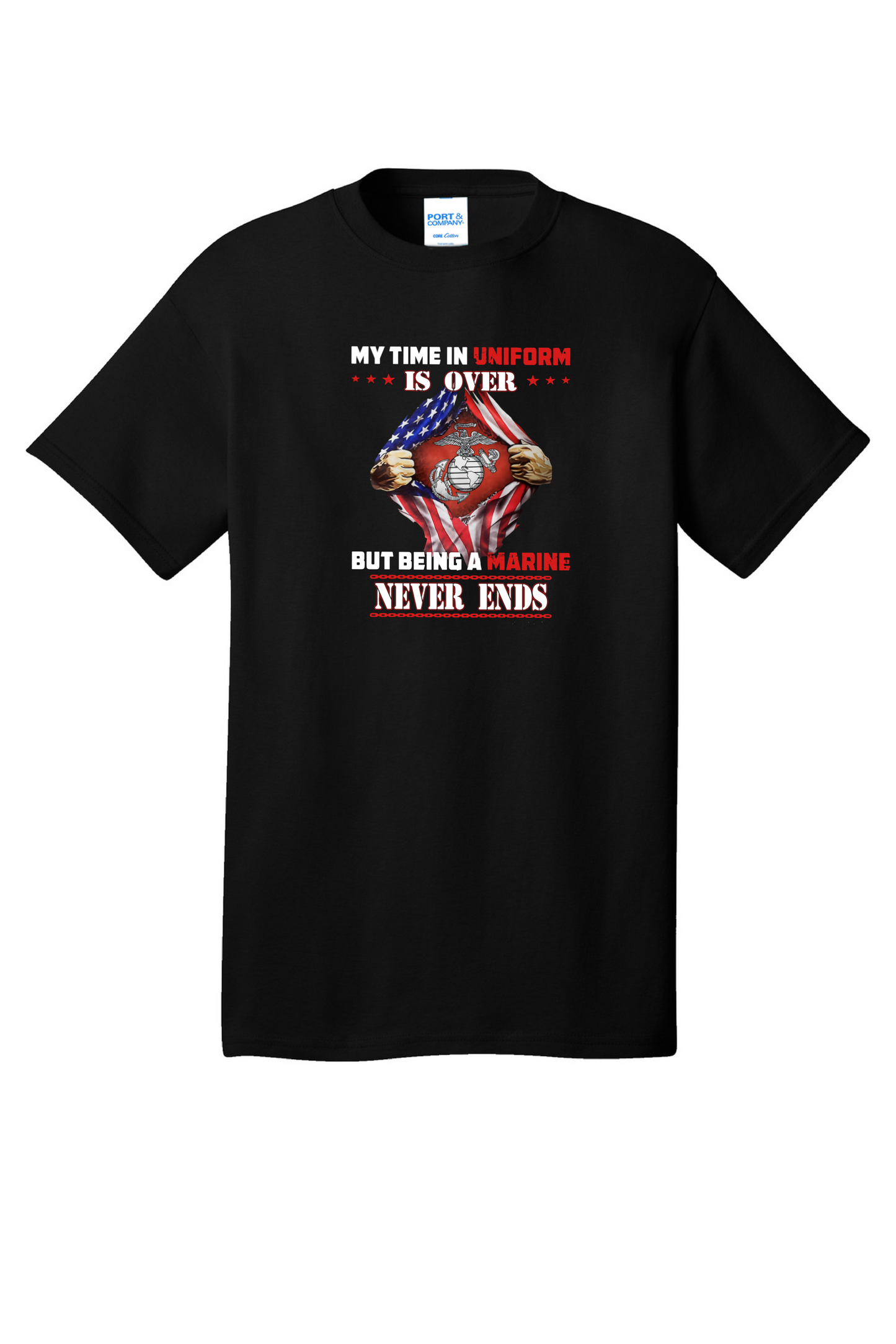 Marine Veteran My Time In Uniform... Short Sleeve T- Shirt