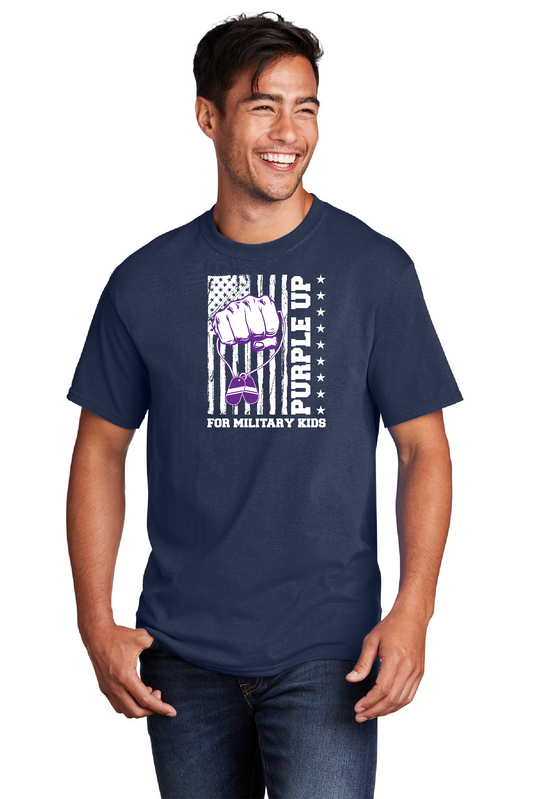 Purple Up Fist Holding Dog Tags T-Shirt