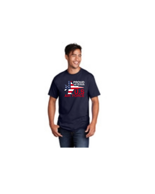 Air Force Veteran Red, White and Blue Jet Short Sleeve T-Shirt